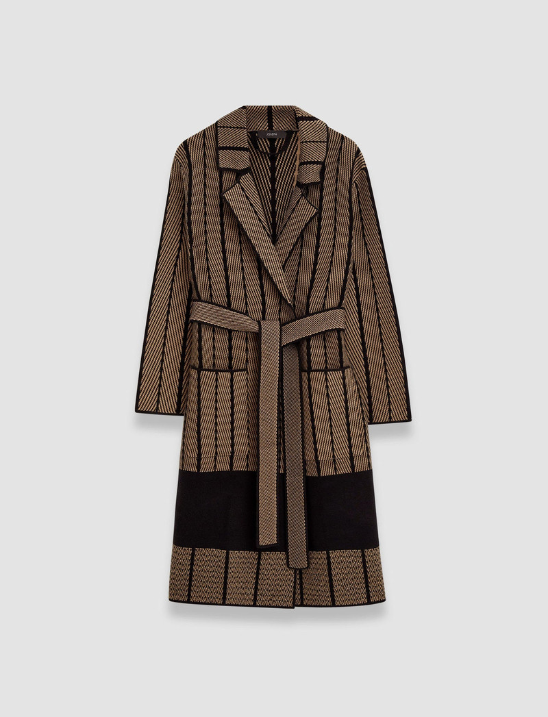 Chevron Jacquard Knitted Coat 1
