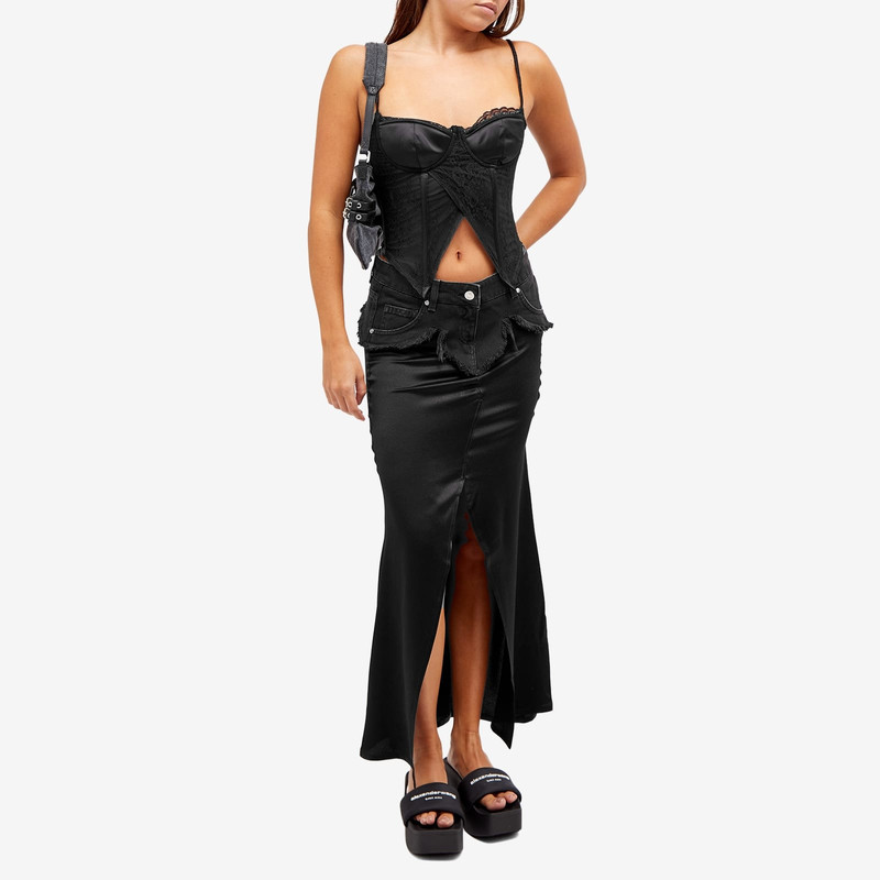 Blumarine Blumarine Satin Denim Belt Maxi Skirt outlook