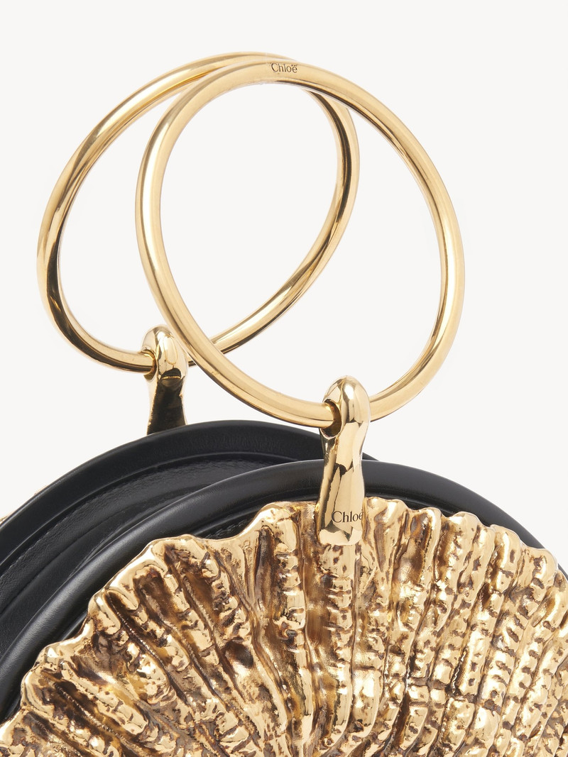 SEA TREASURES SHELL ZIPPED CLUTCH IN SOFT LEATHER & METAL 6