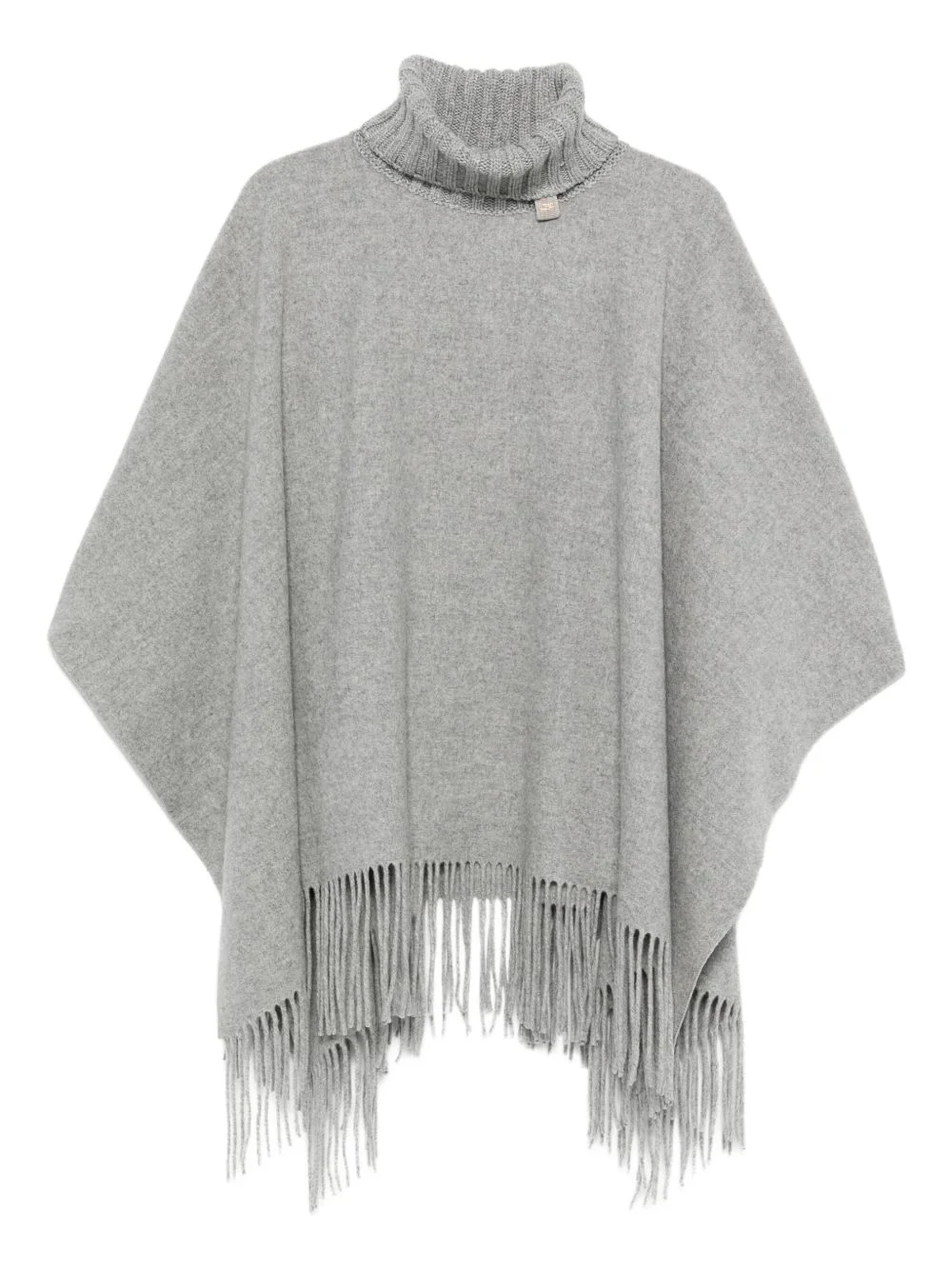 turtleneck fringe poncho - 1