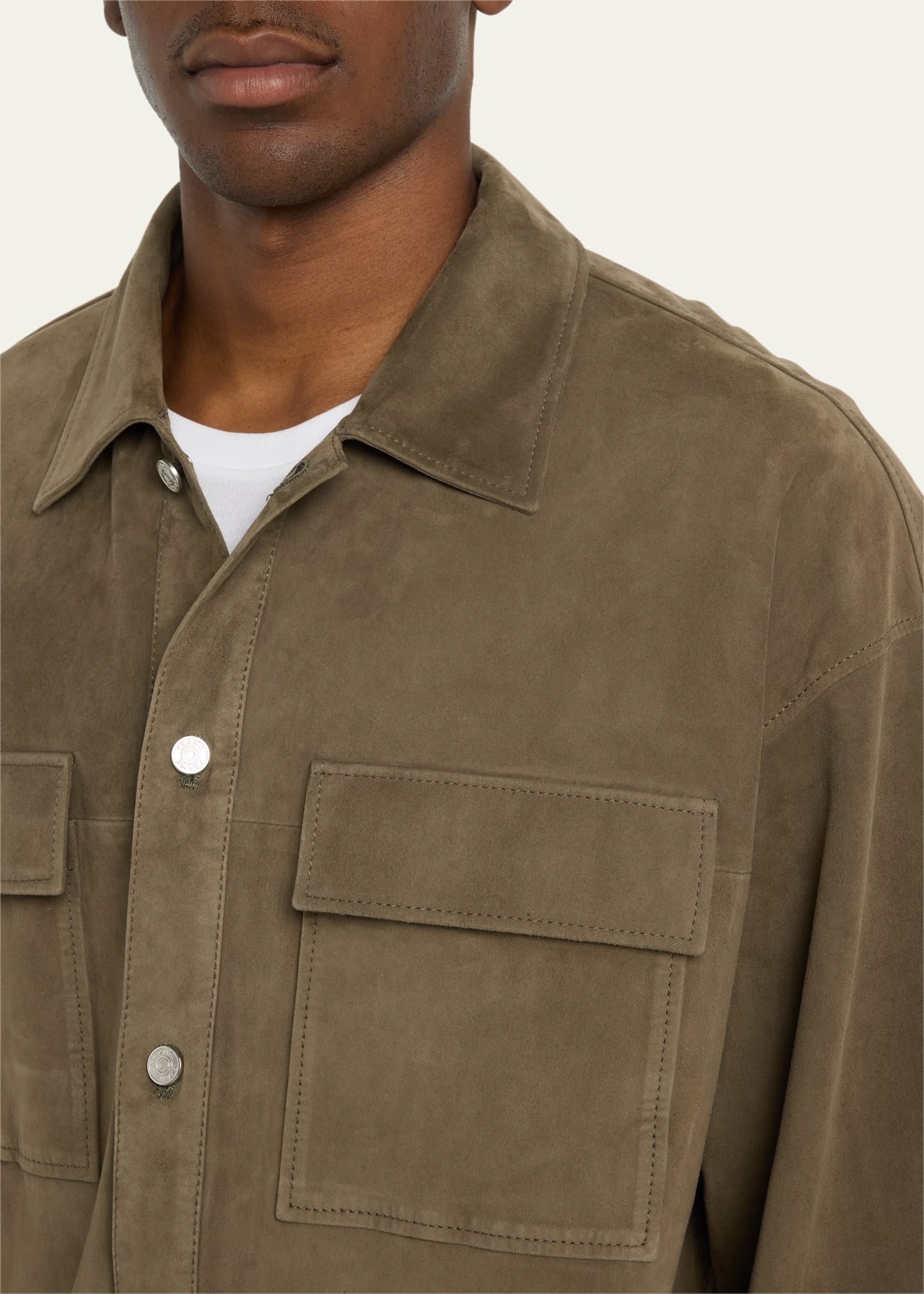 Men's Clean Suede 2-Pocket Overshirt - 5