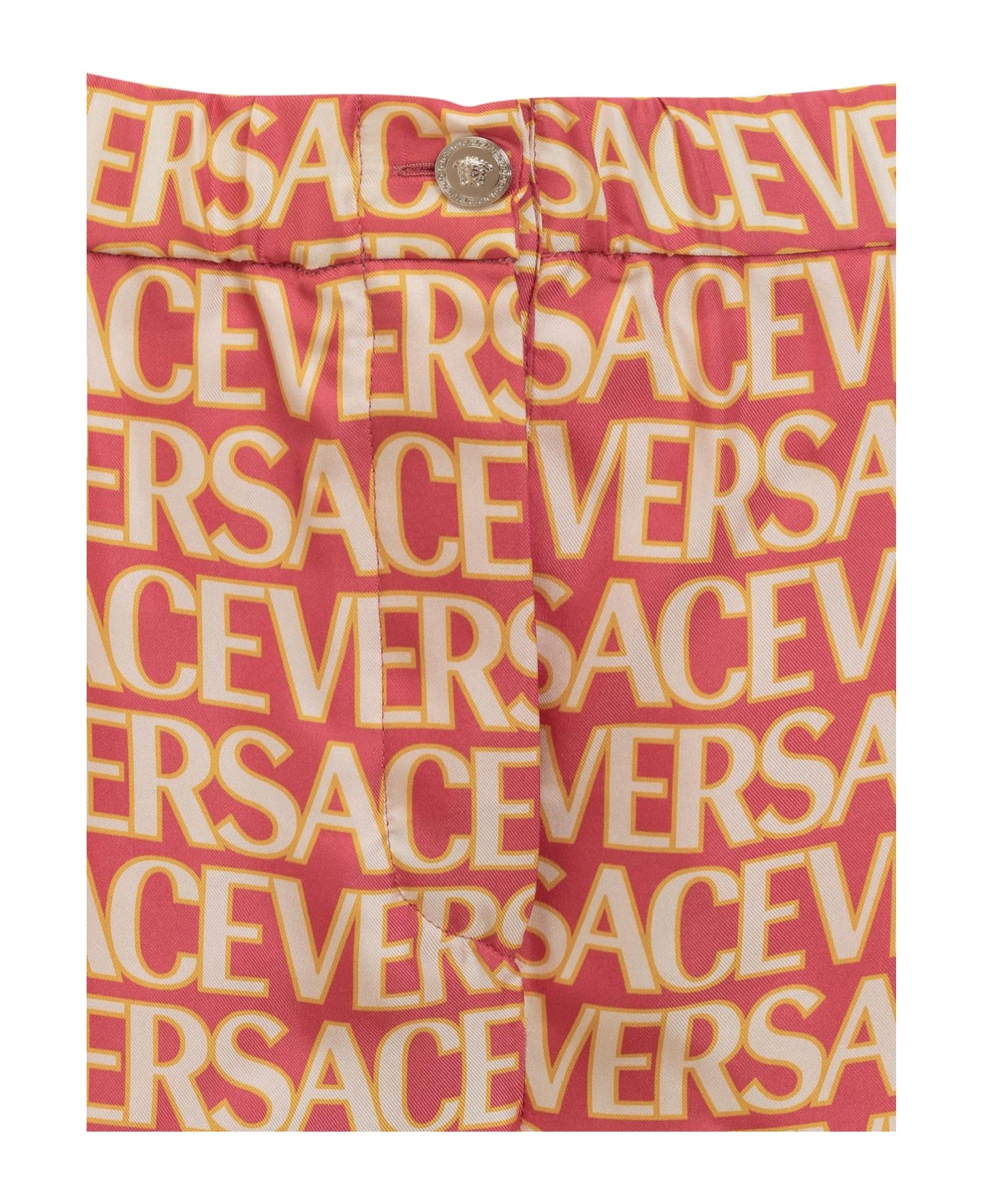 Versace Allover Silk Trousers - 4