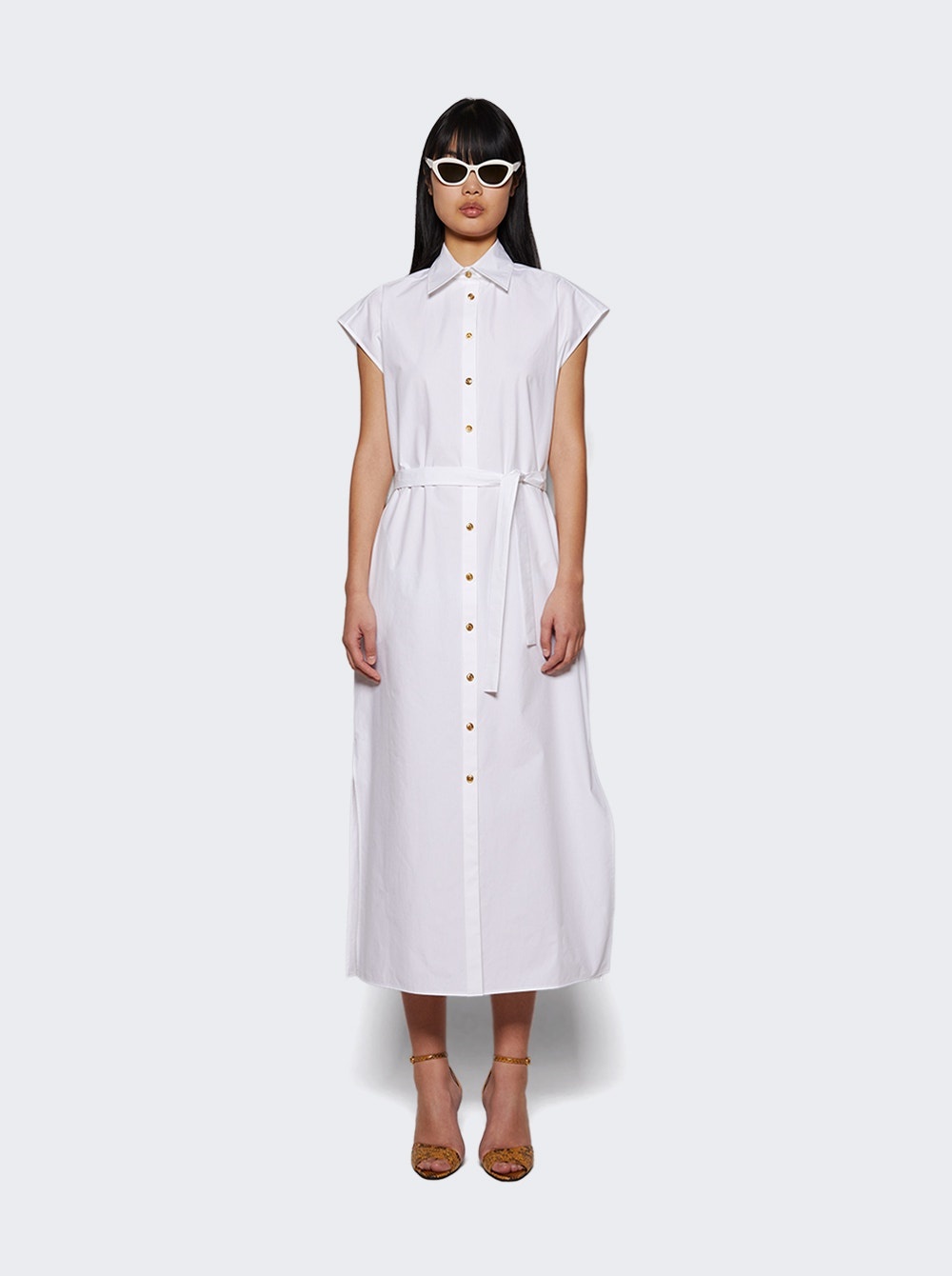 Shirt Dress With Belt White - 2