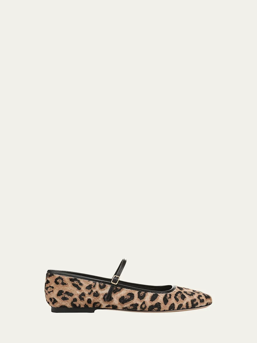 Ellie Leopard-Print Mary Jane Ballet Flats - 1