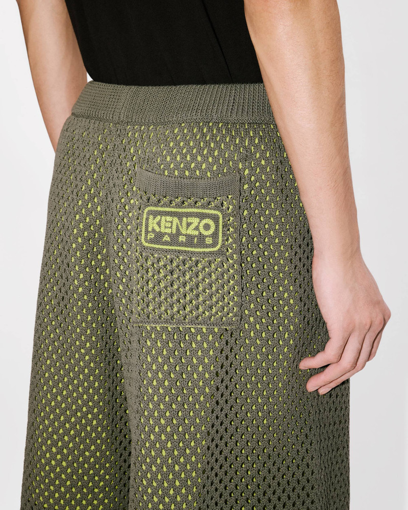 Embroidered knitted crochet shorts in cotton mesh 8