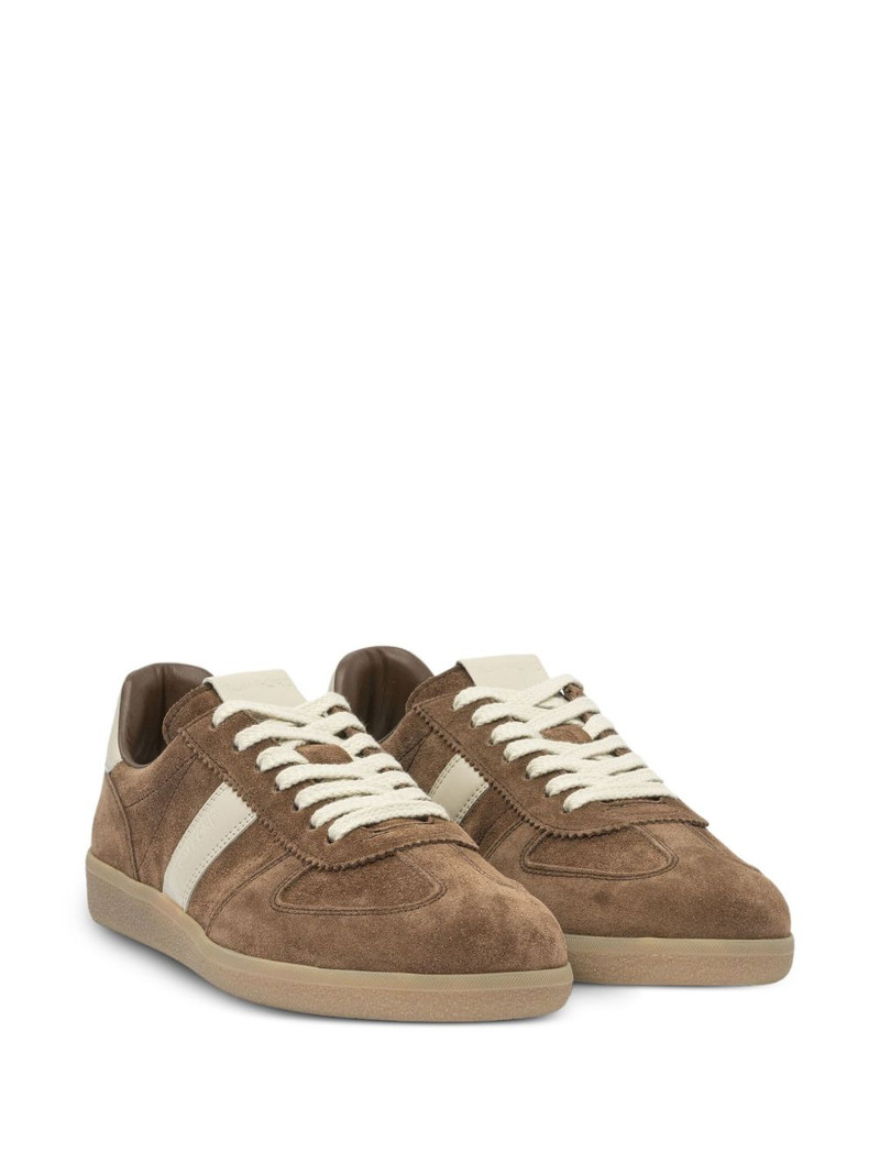 TOM FORD suede leather striped low-top sneakers outlook