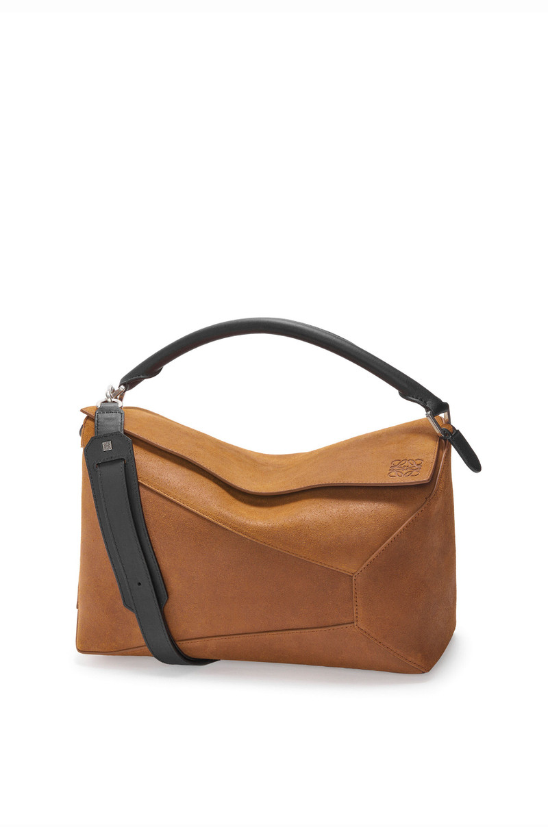 Large Puzzle bag in pressed suede 1
