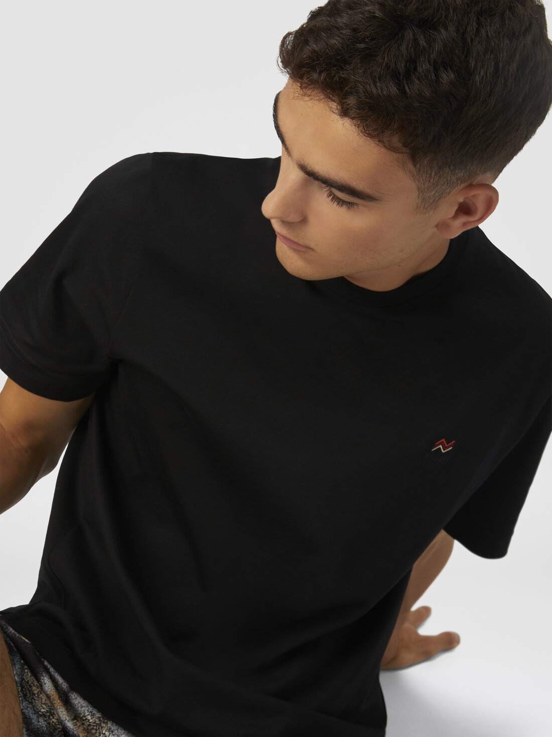 Crew Neck T-Shirt in Cotton with Embroidery and Logo - 4