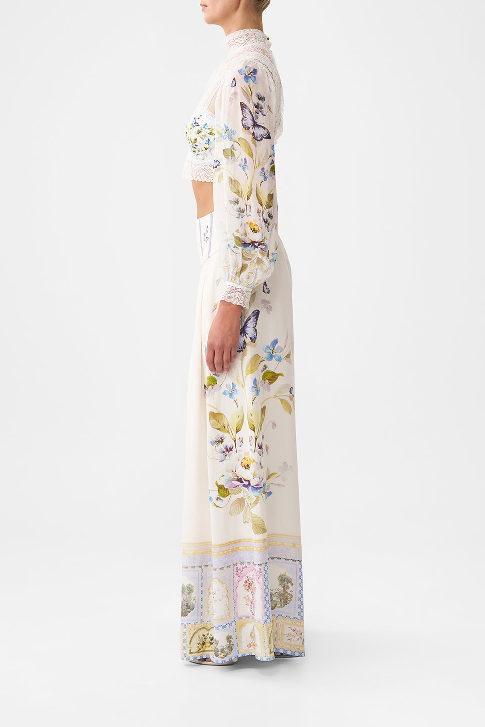 CORSET WAIST WIDE LEG PANT - 4