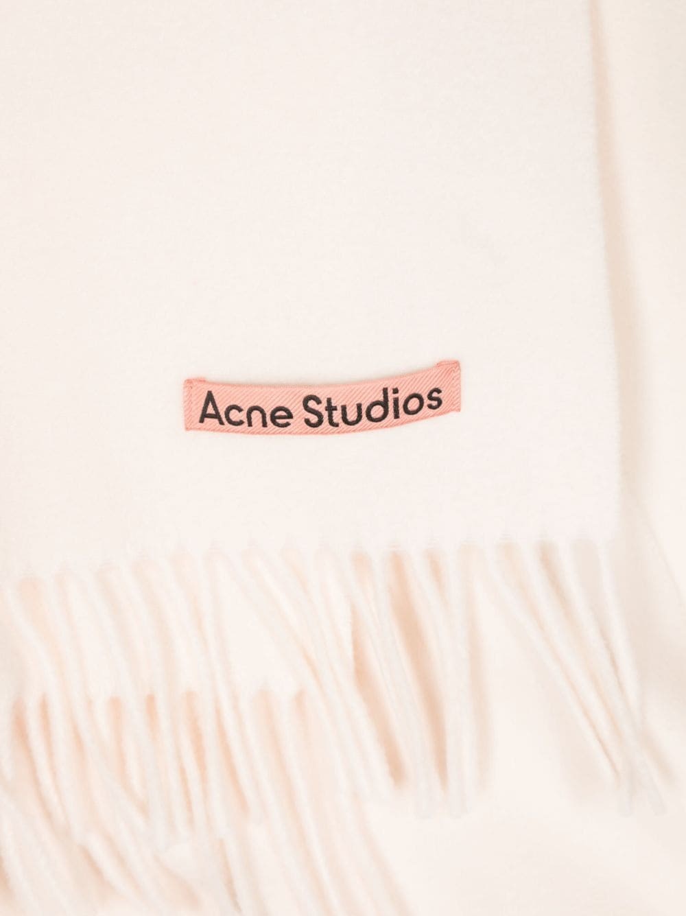 logo-tag fringed wool scarf - 3