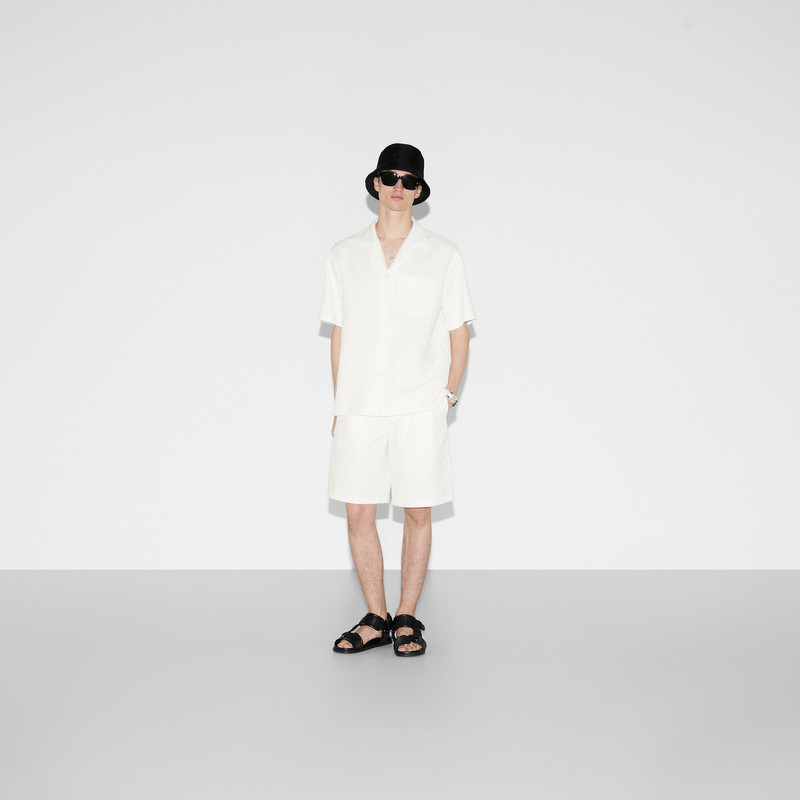 GUCCI Linen blend GG canvas shirt outlook