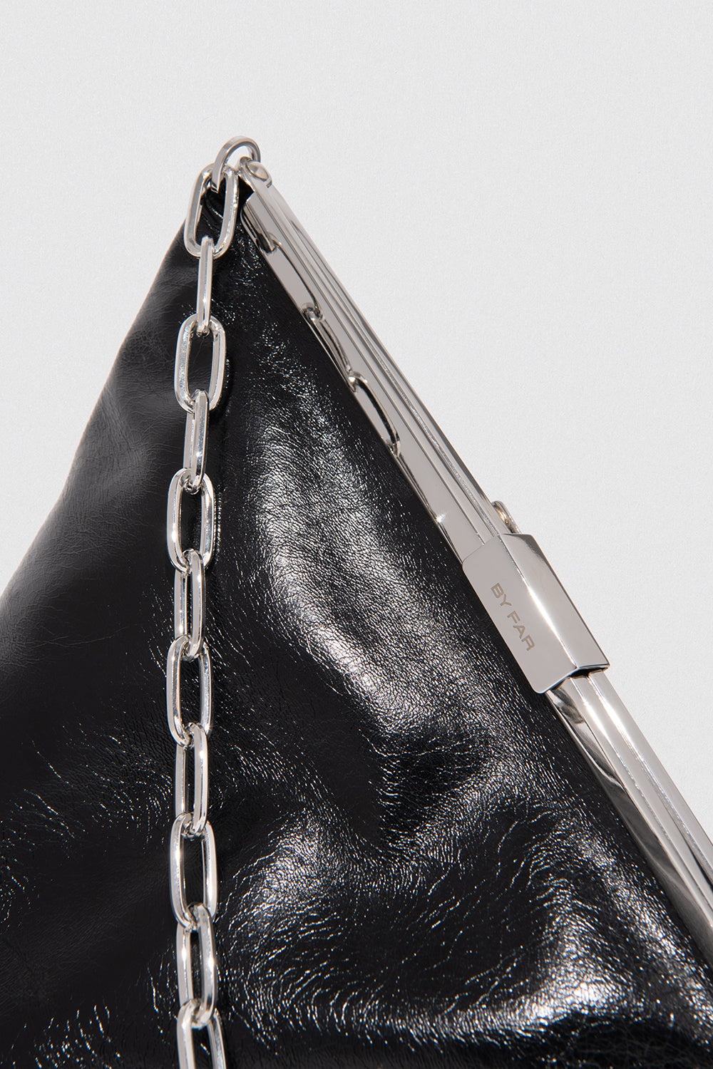 Prisma Black Creased Leather Top-Handle Bag - 3