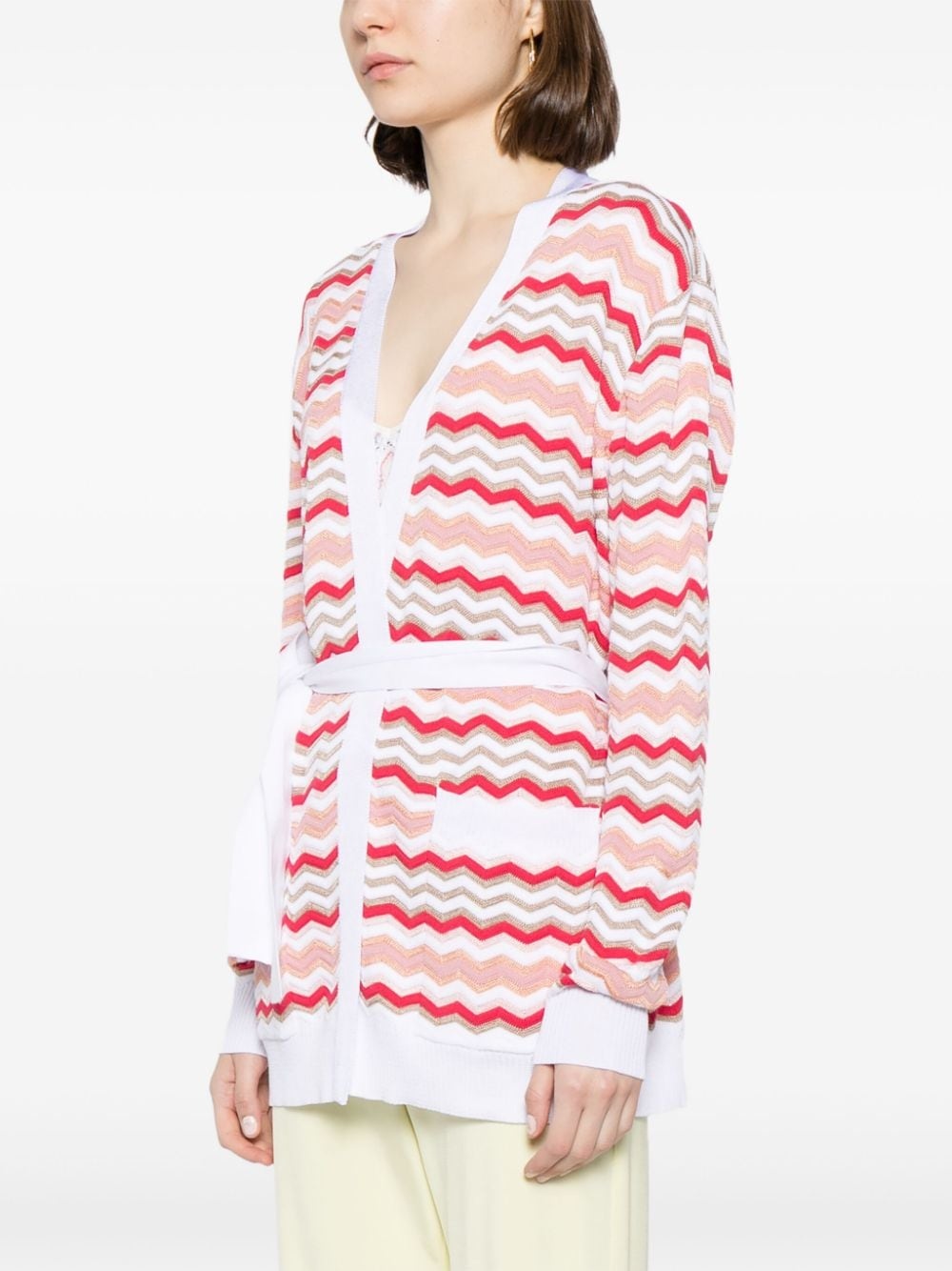 zigzag knit cardi-coat - 3