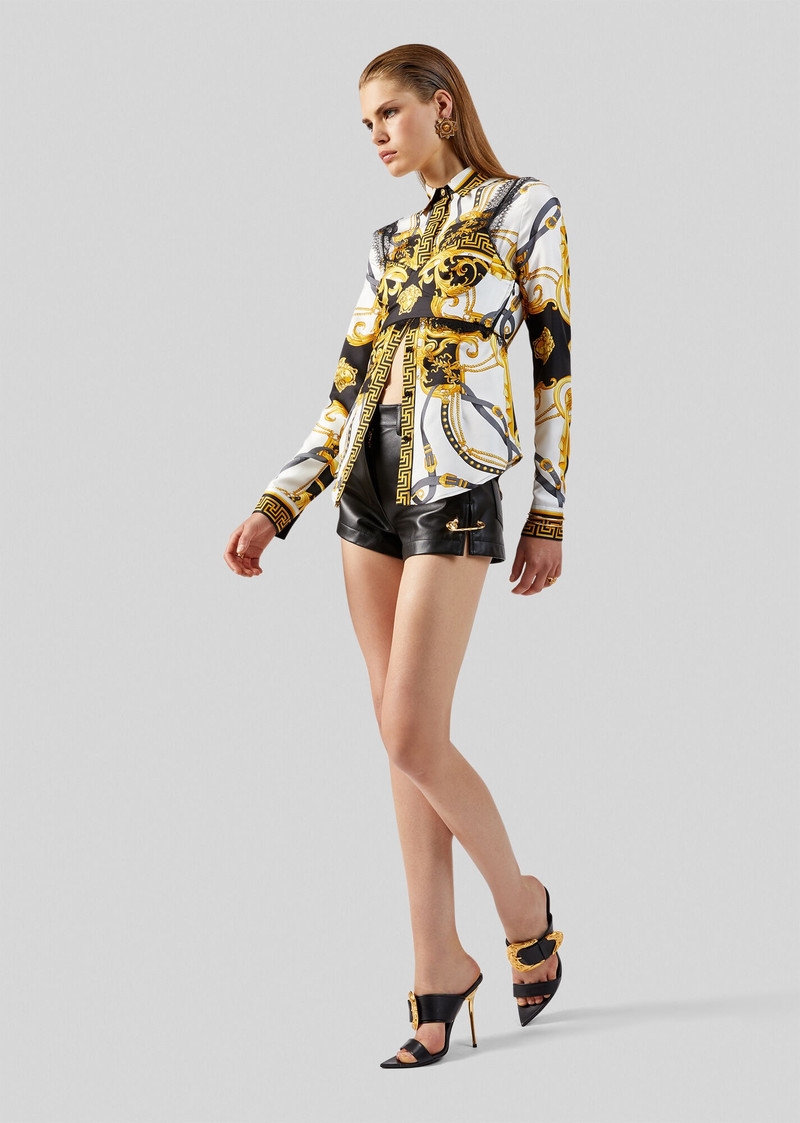 Safety Pin Nappa Leather Shorts 4