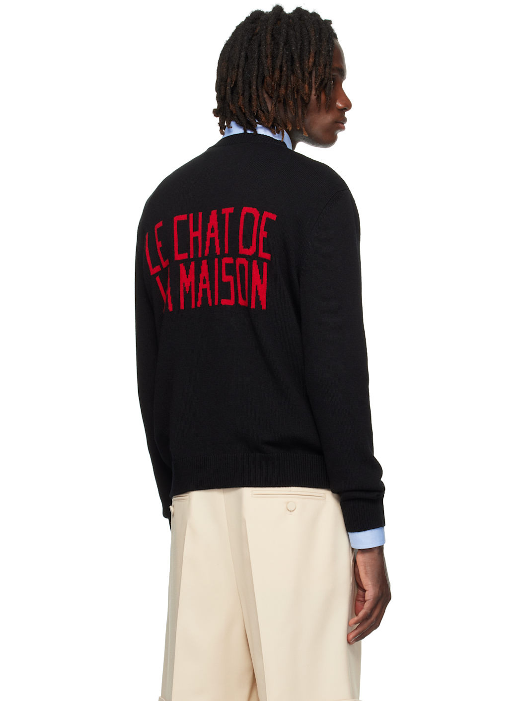 Black 'Le Chat De La Maison' Patch Sweater - 3