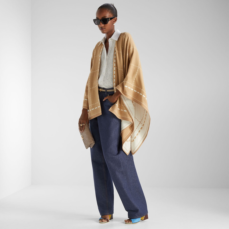 Poncho Beige wool poncho 4