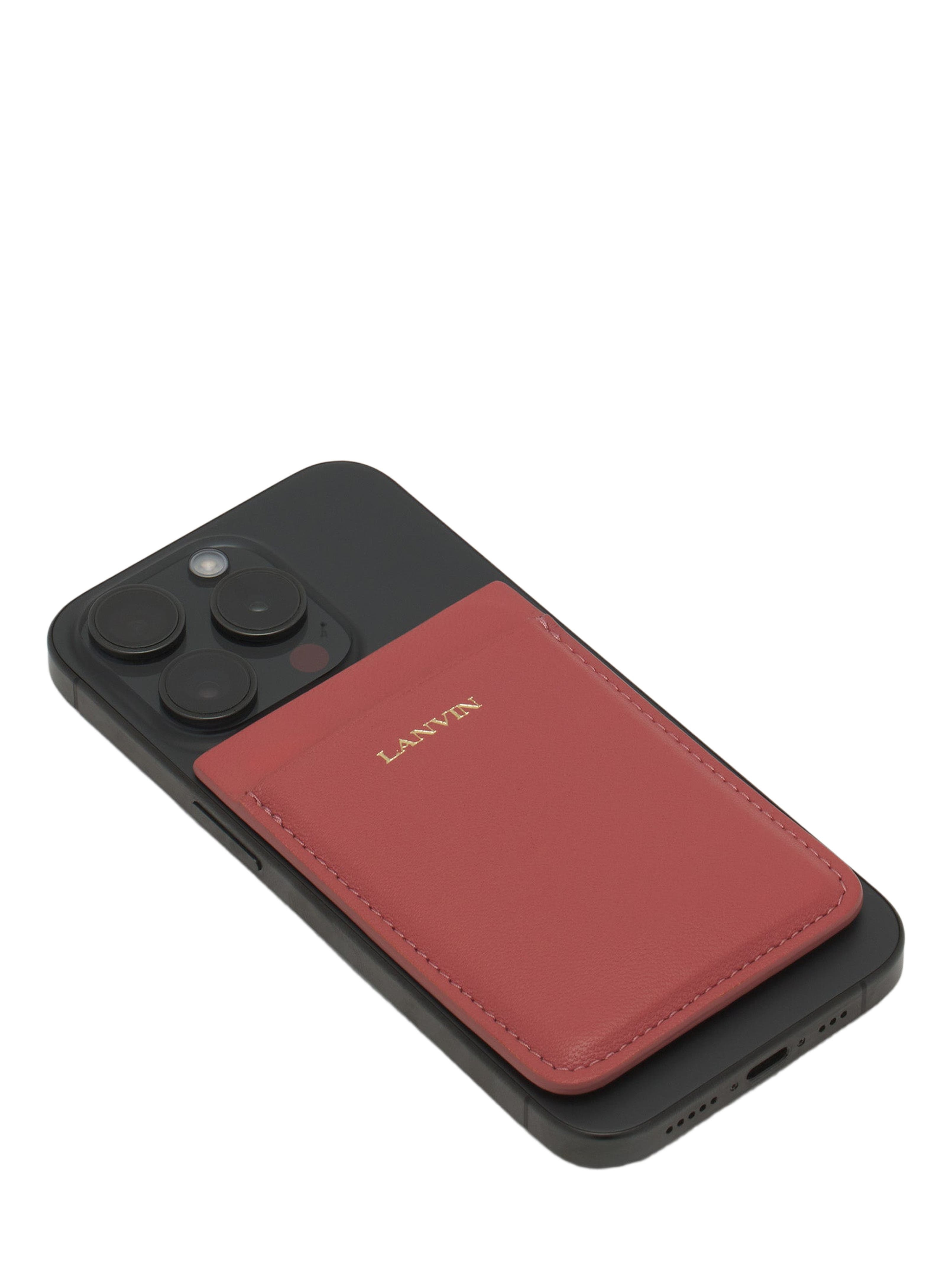 Lanvin Magnetic Leather Cardholder in Litchi at Nordstrom - 4