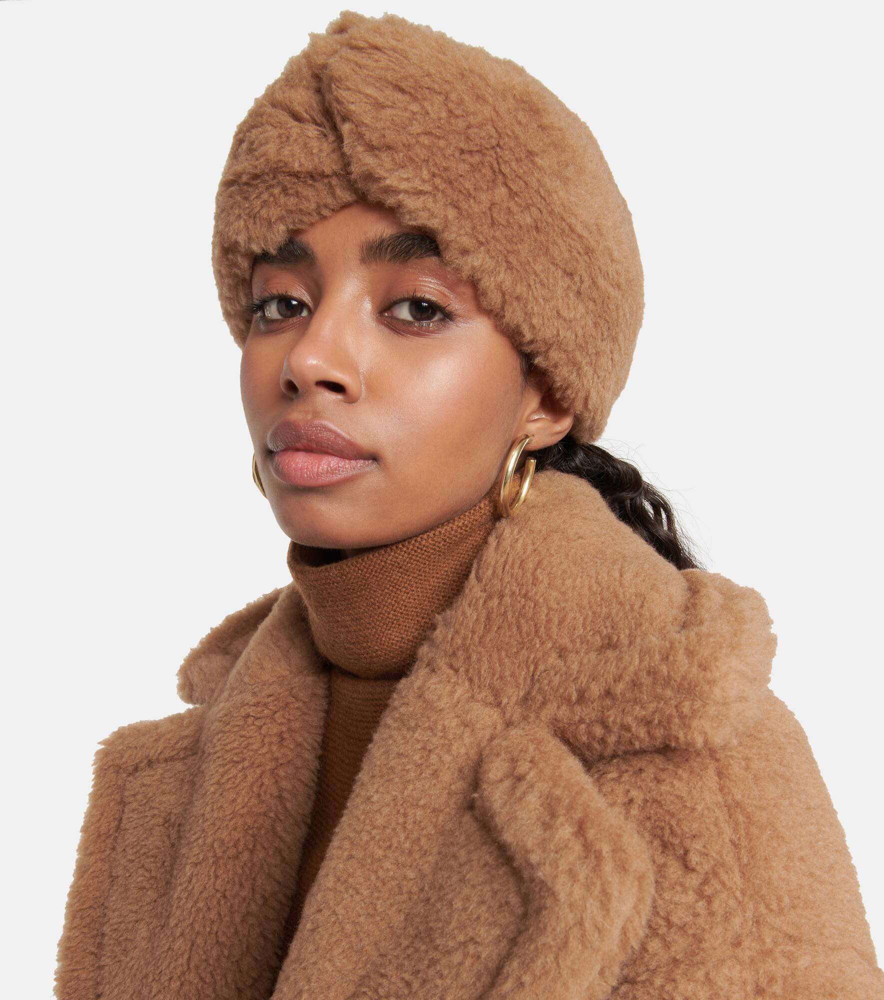 Ovidio camel wool and silk headband - 2