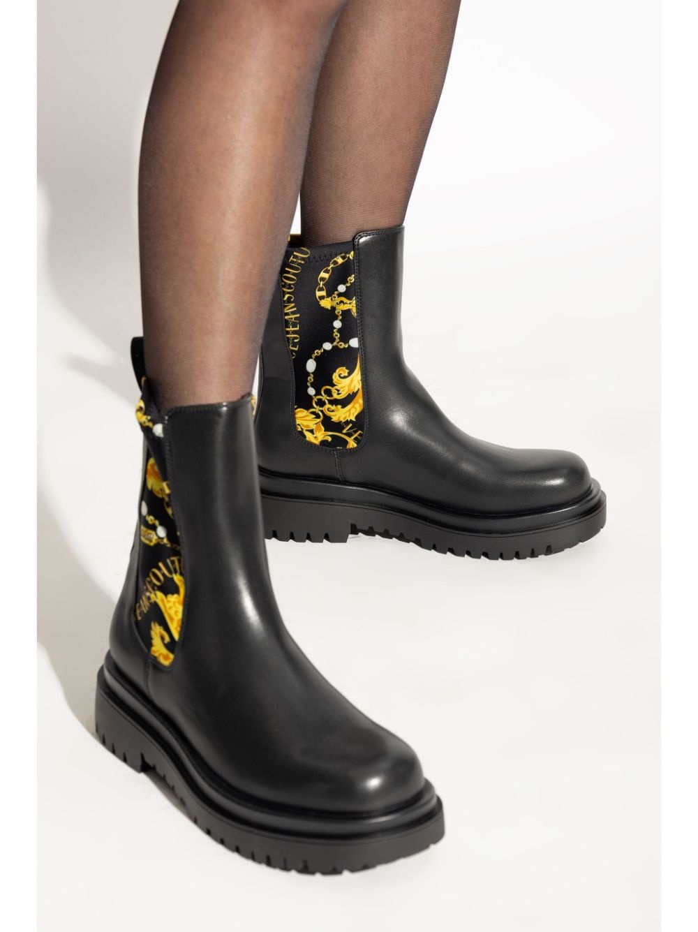 Chain Couture-print boots - 2