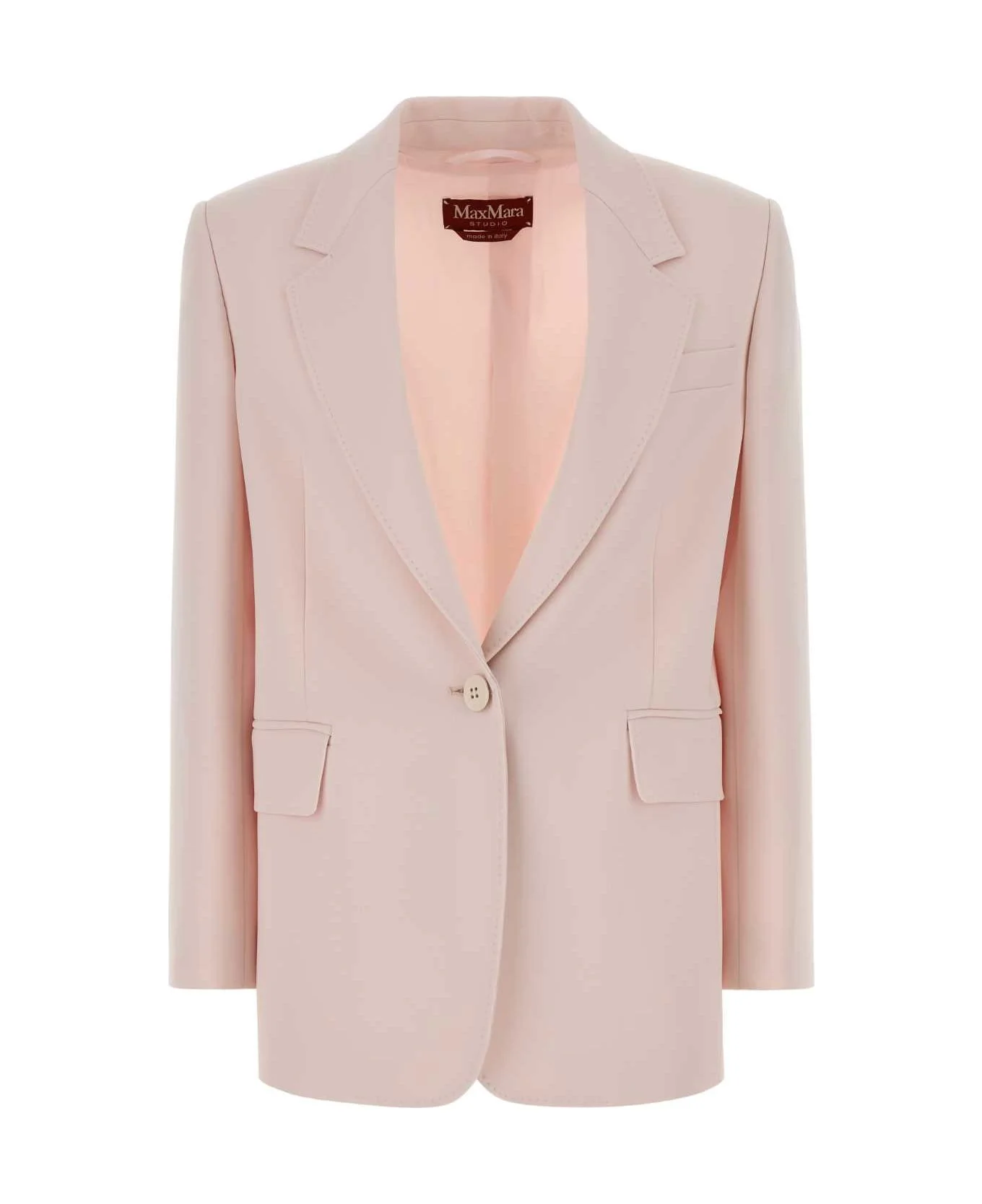 Pastel Pink Crepe Bosco Blazer - 1