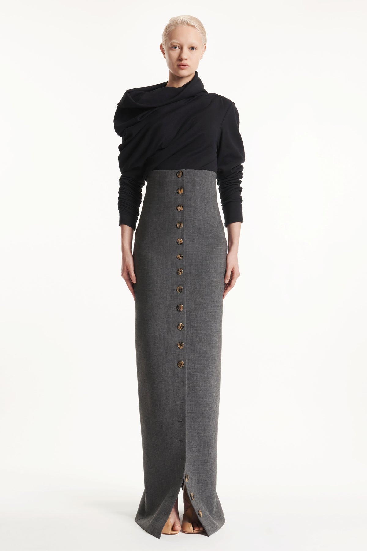 MAXI PENCIL SKIRT GREY - 5