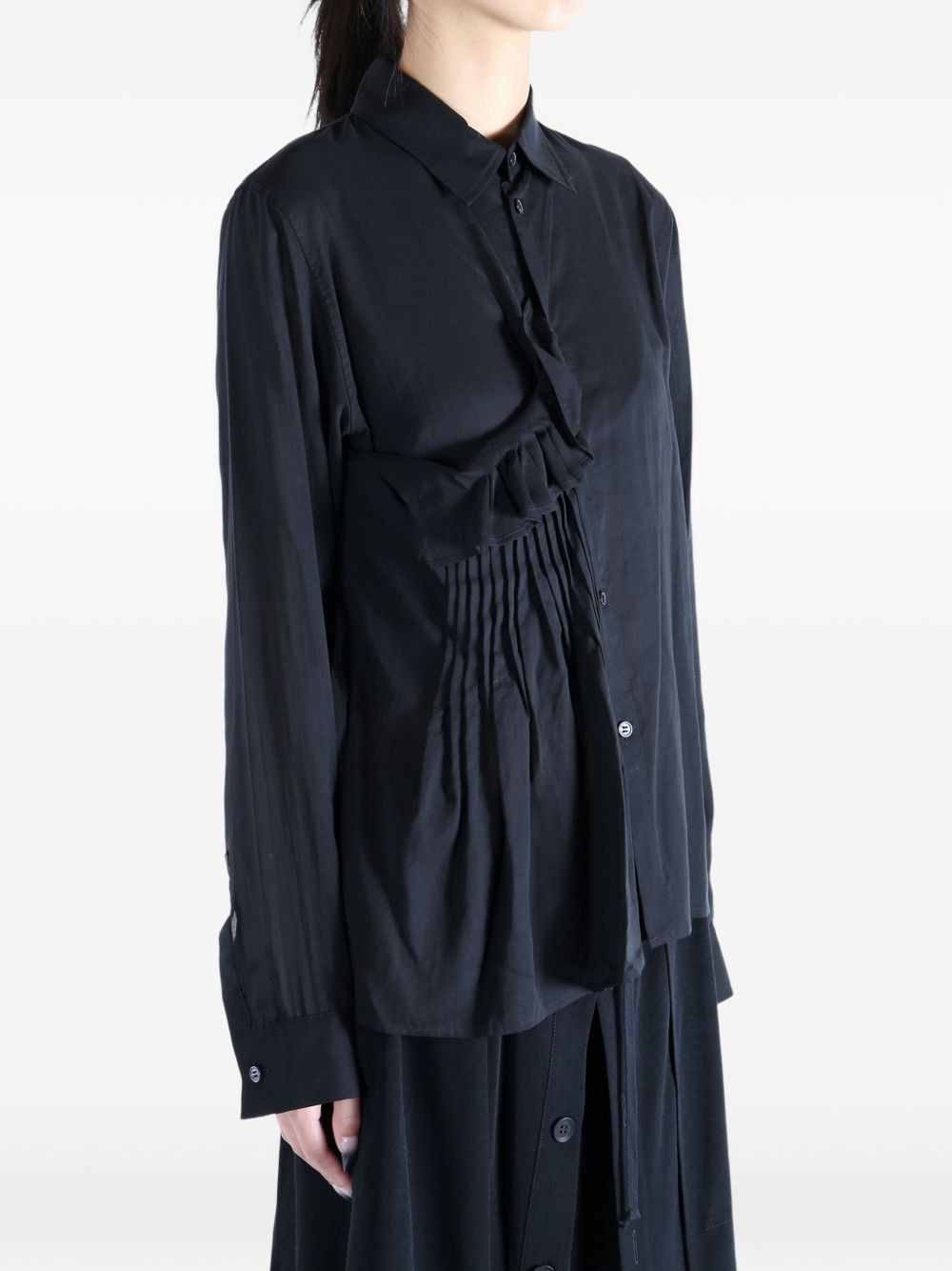 pleated ruffle shirt - 4