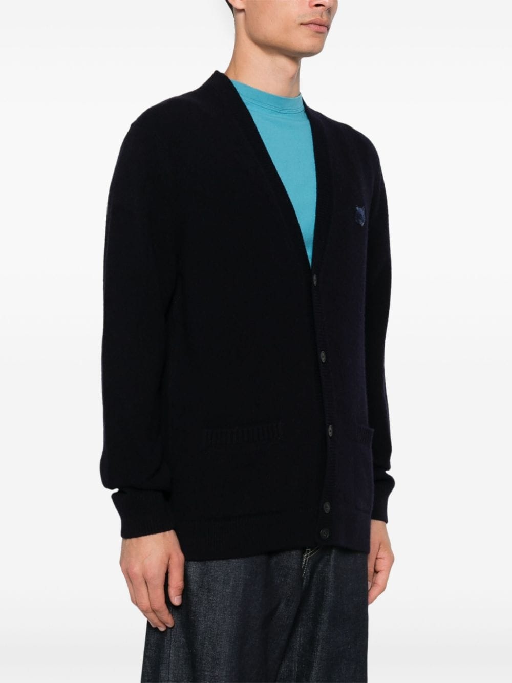 Bold Fox Head-patch cardigan - 3