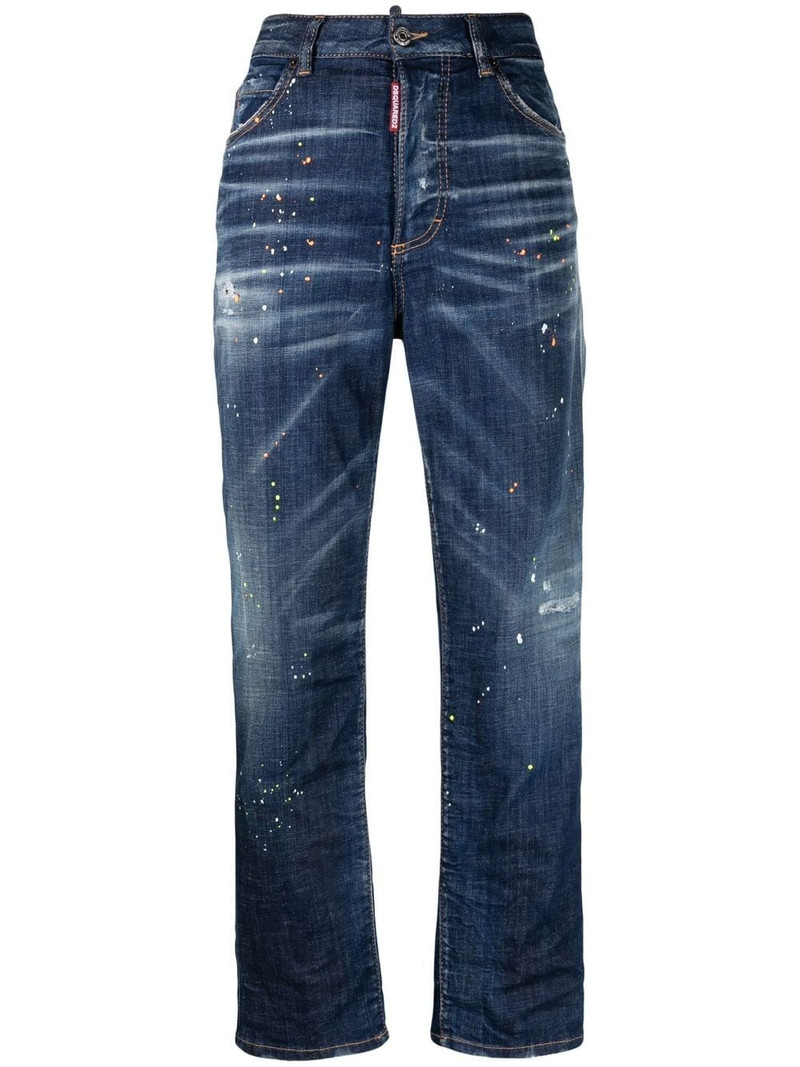 paint-splatter straight-leg jeans 1
