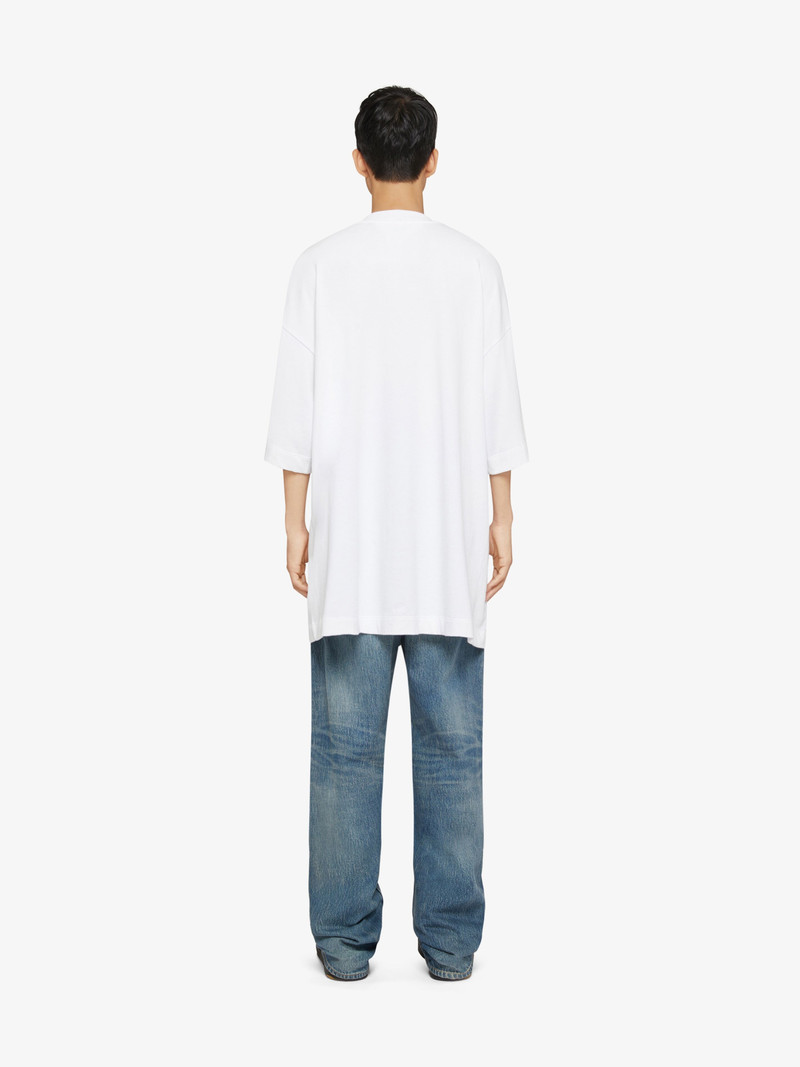 WIDE FIT T-SHIRT IN COTTON WITH EYELET DETAILS 4