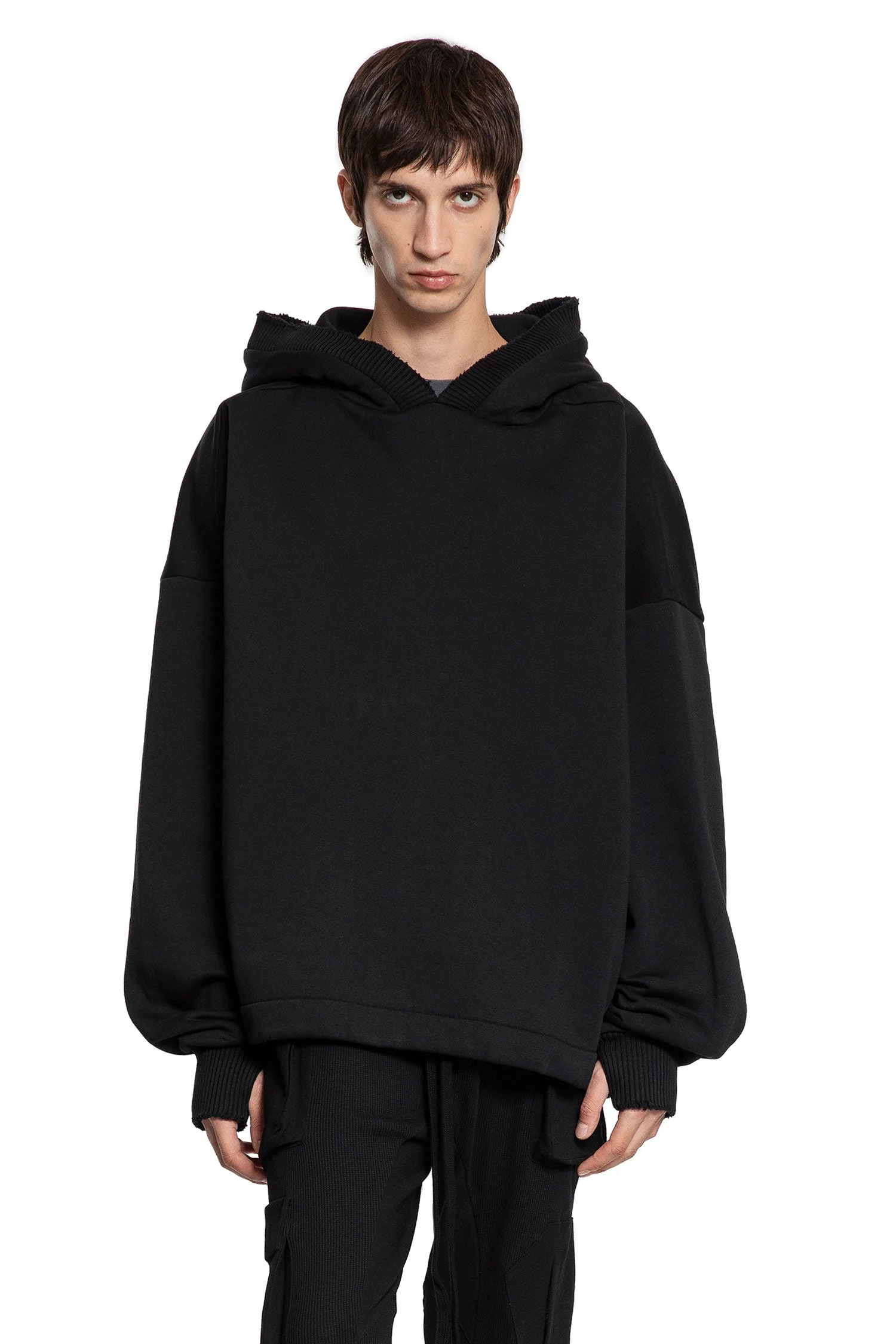 Cotton-Jersey-Hoodie-With-Hand-Gaiters - 1