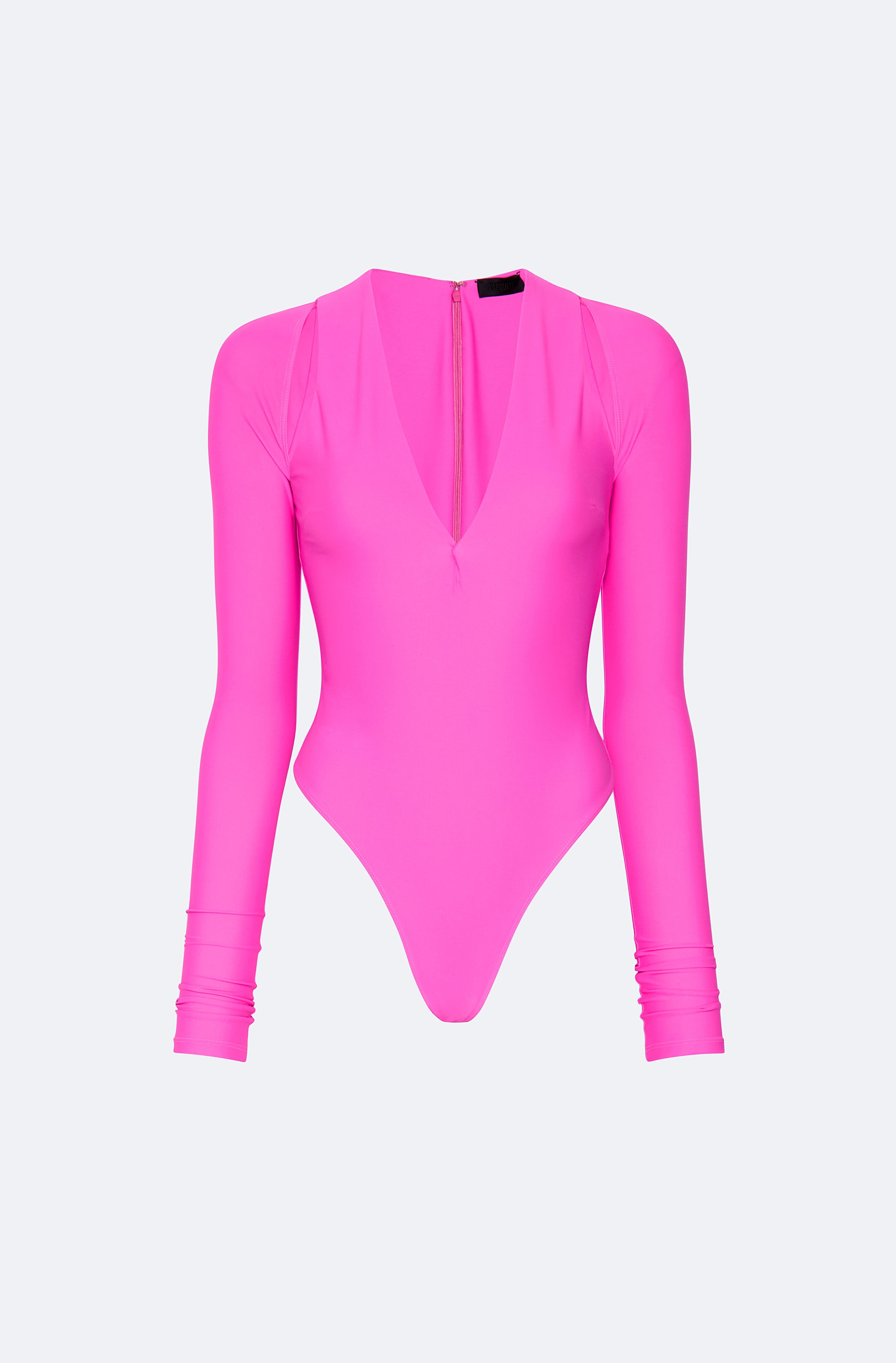 Jersey V Neck Bodysuit - 1
