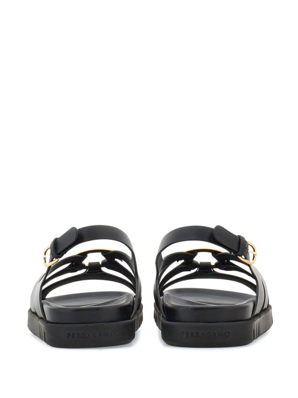Gancini-plaque caged sandals - 3