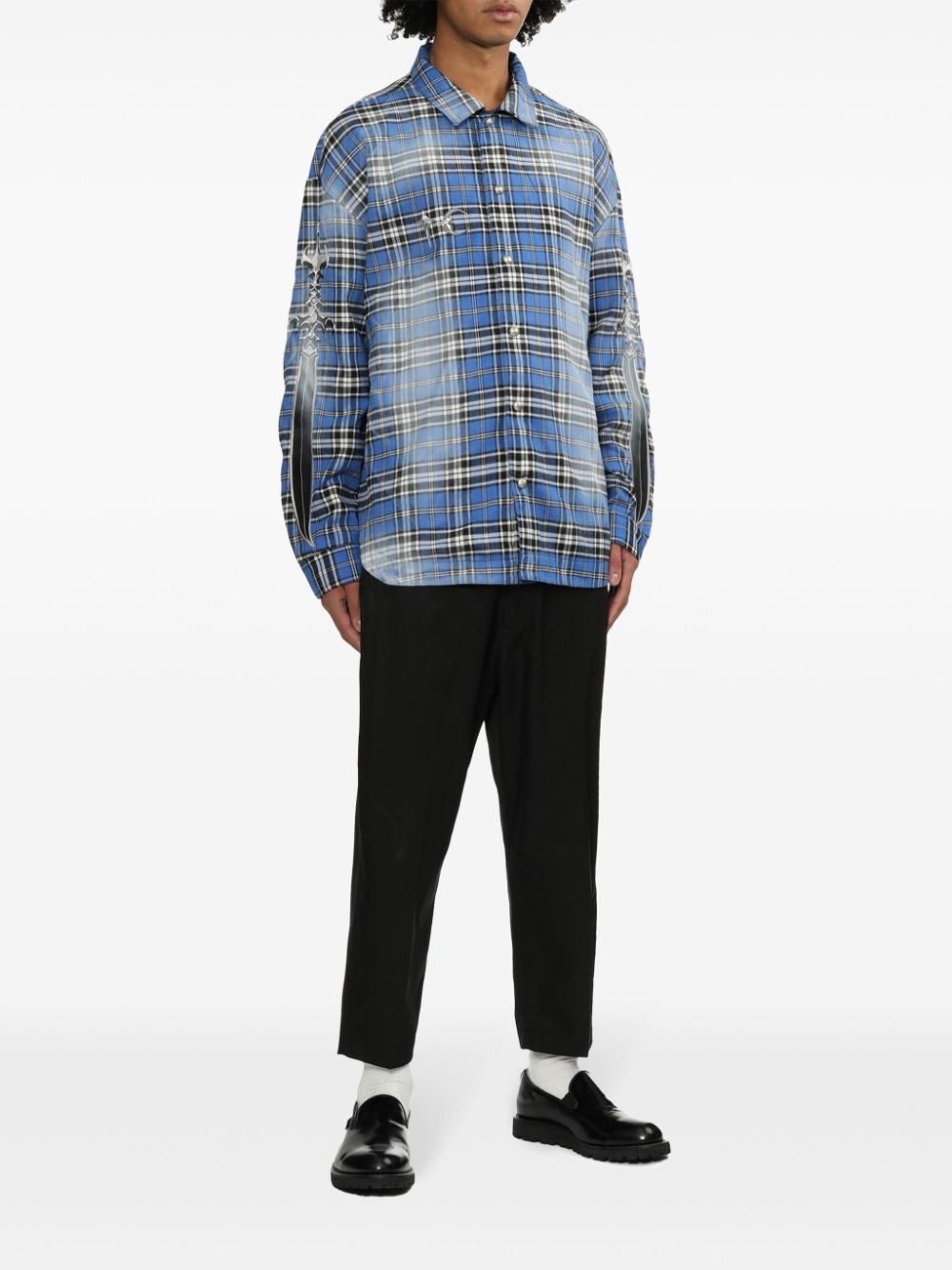 check-pattern shirt - 2