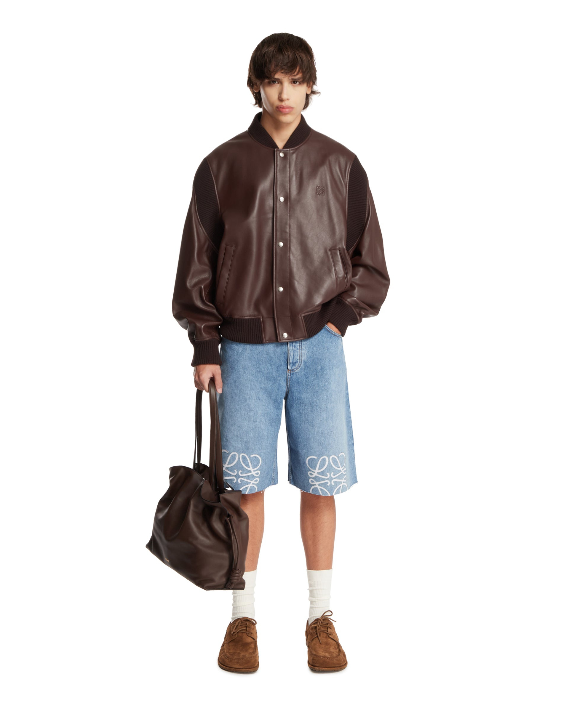 Blue Anagram Denim Bermuda Shorts - 2