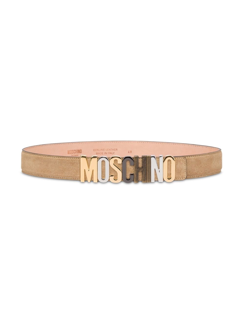 logo lettering leather belt - 3