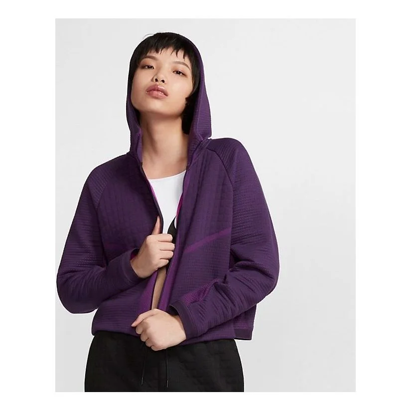 (WMNS) AS W Nike Sportswear TCH FLC ENG Hoodie FZ GRAND PURPLE CI9433-525 - 1
