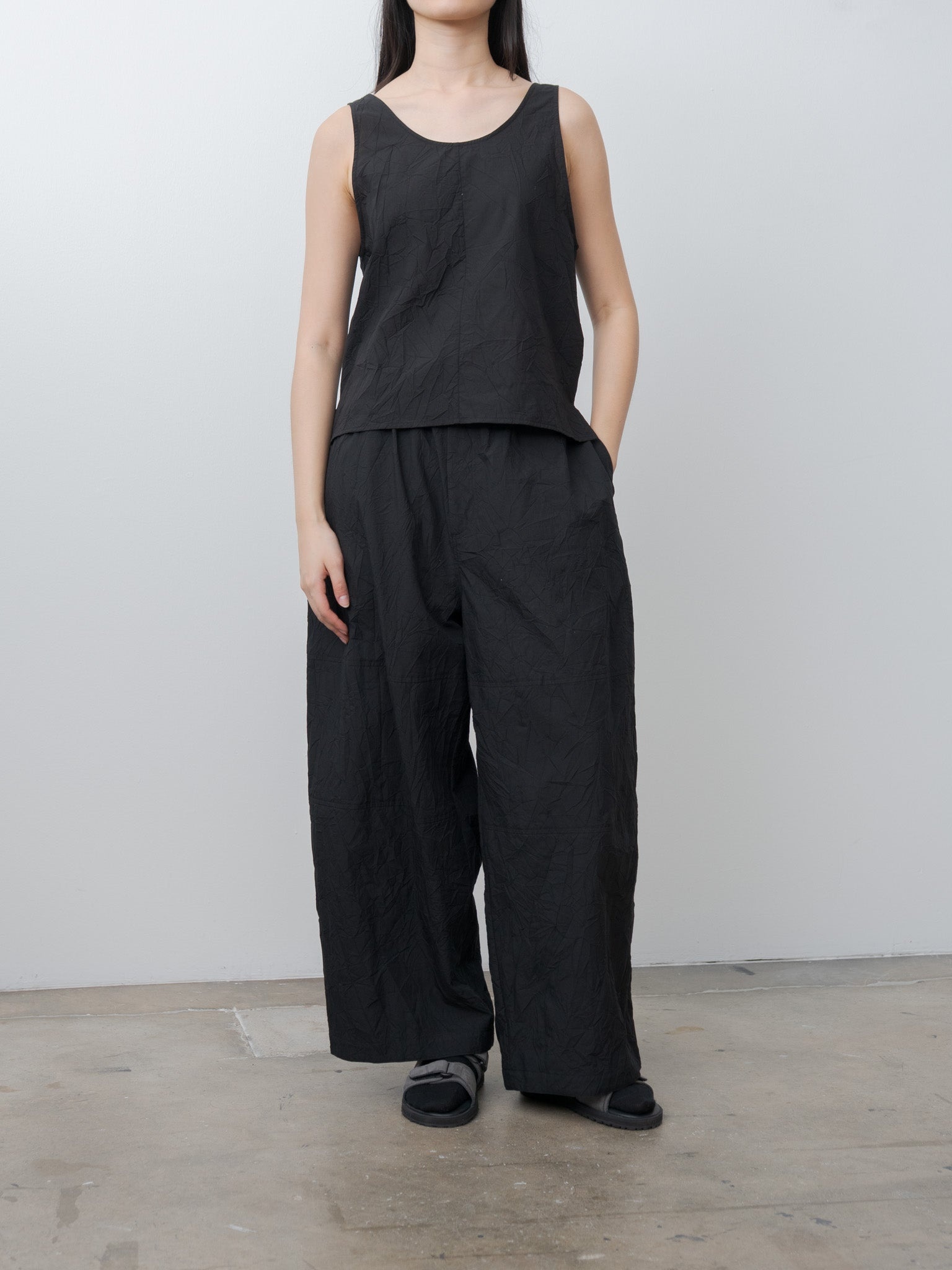 Catch Washer Cotton Tank Top Pullover - Black - 3