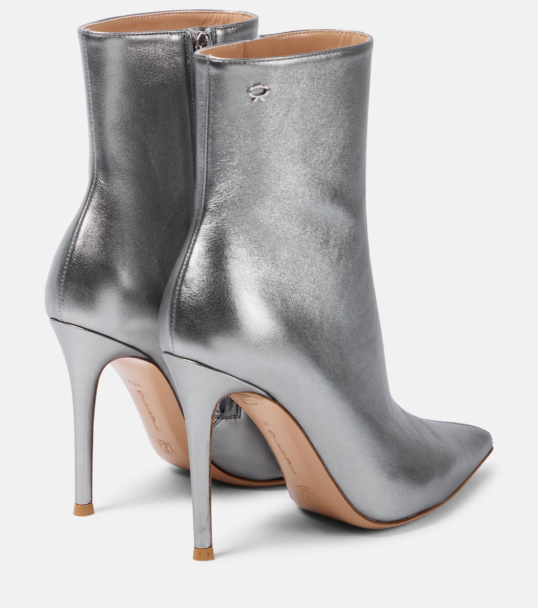 Metallic leather ankle boots - 3