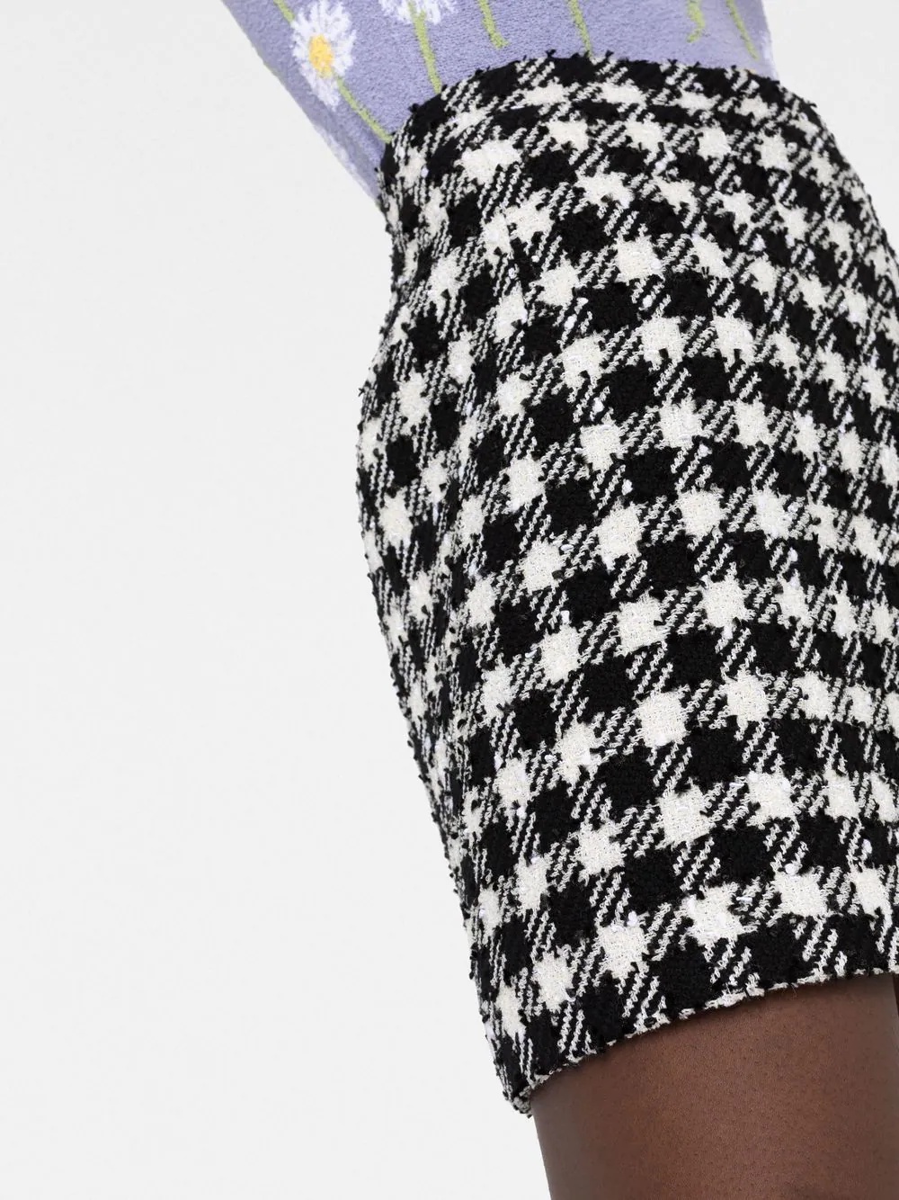 herringbone-pattern print mini skirt - 5