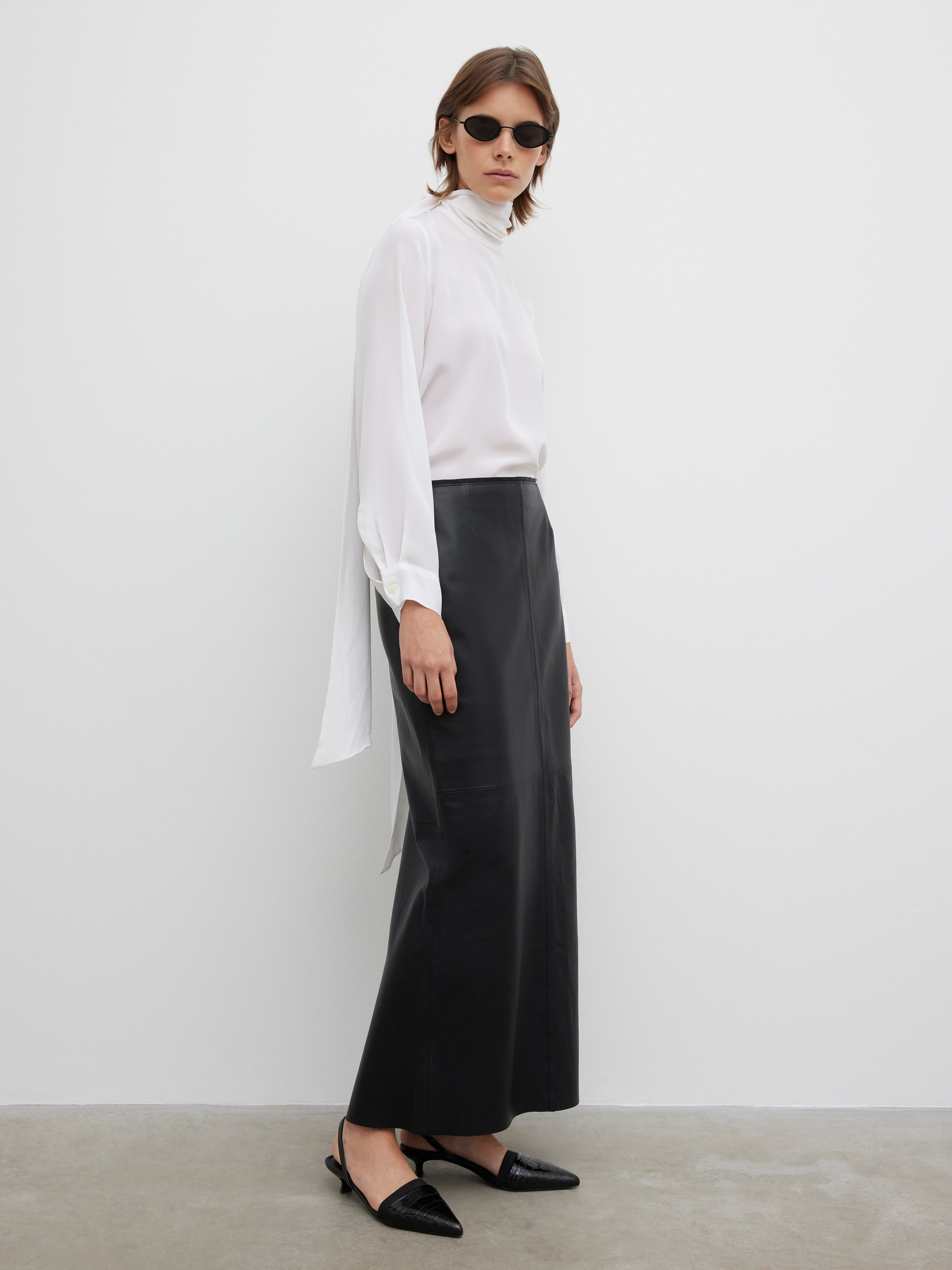Leather pencil skirt - 4