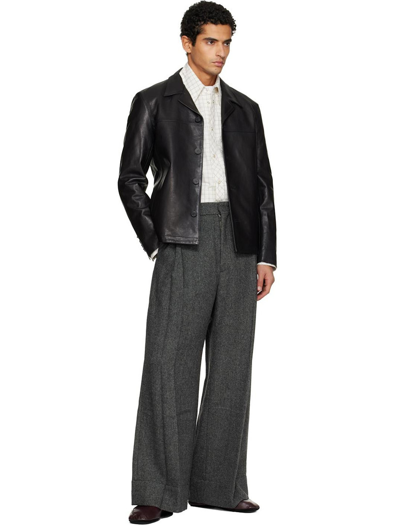 Tonywack Black Vegetable Tanned Lamb Leather Jacket outlook