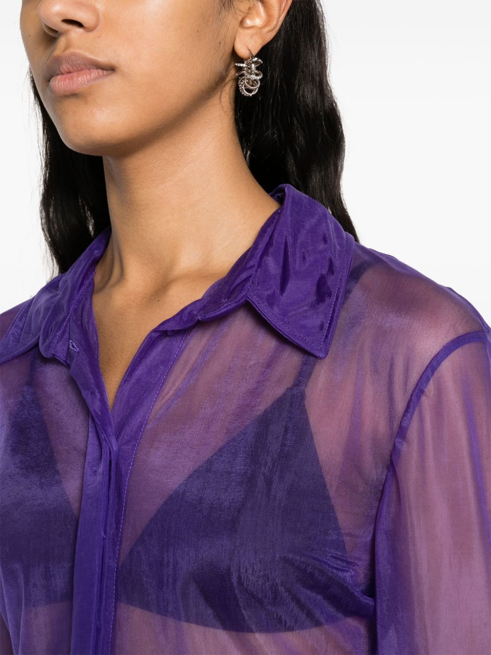 Elton semi-sheer shirt - 5