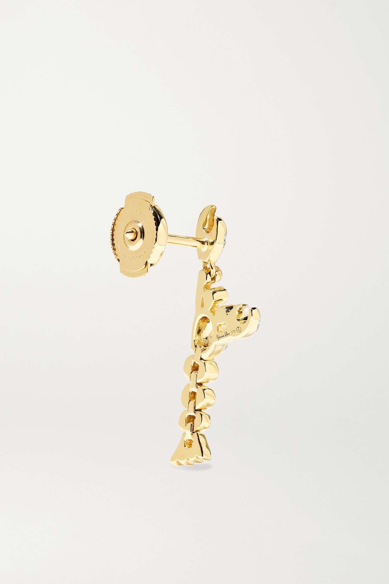 9-karat gold diamond earring - 3