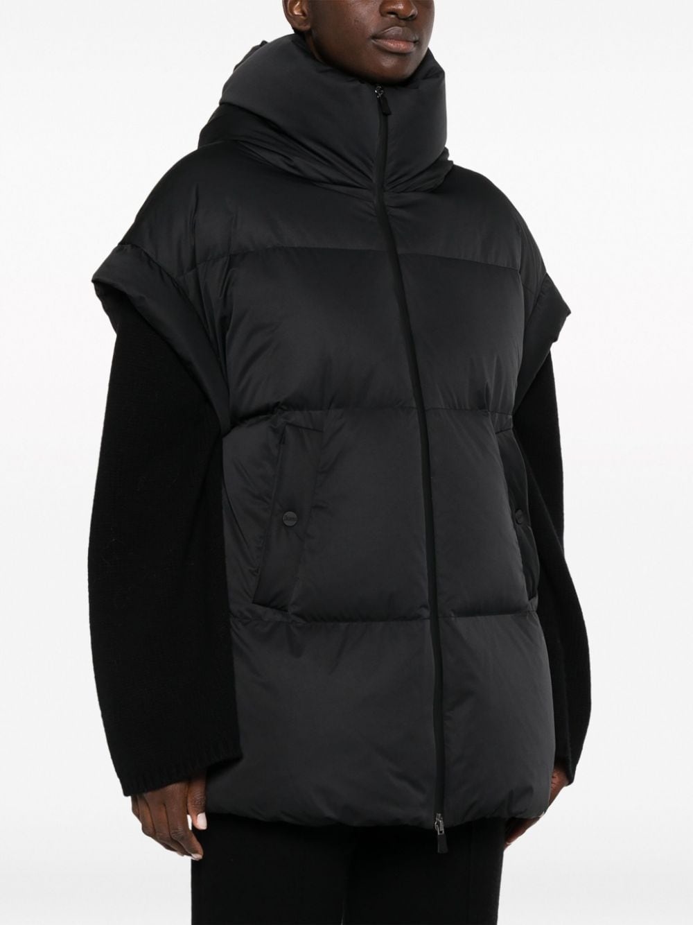 stand-up collar padded-design gilet - 6