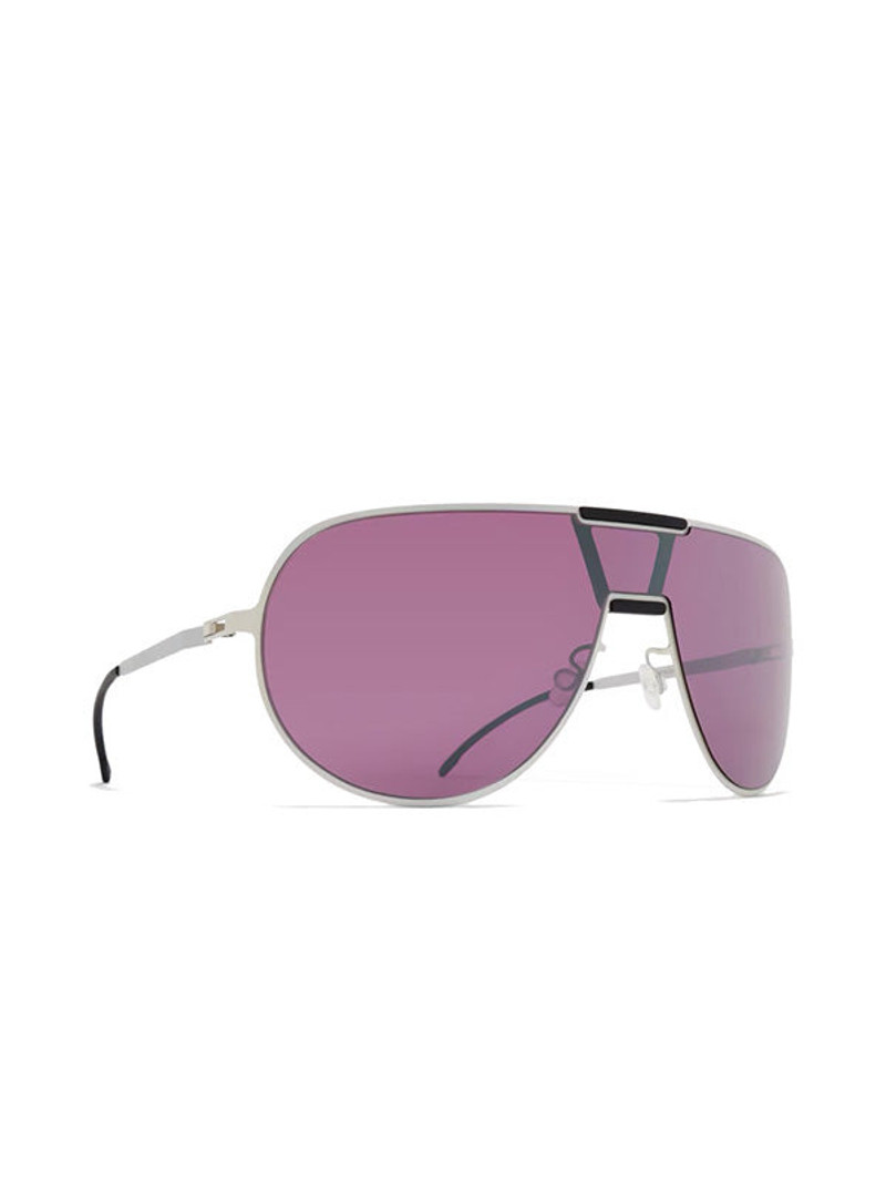 MYKITA X RIMOWA AVIATOR SUNSHIELD MR005 - WHITE SILVER/PITCH BLACK MULBERRY 4