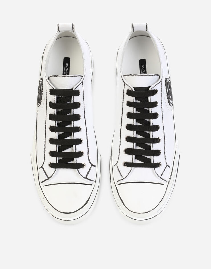 【D&G】Hand-painted canvas Portofino Light sneakers Limited Edition Portofino Light Sneaker in Multicolor for