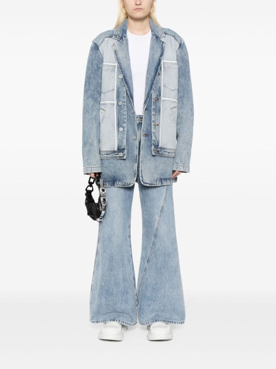 FENG CHEN WANG crossover waistband wide-leg jeans outlook