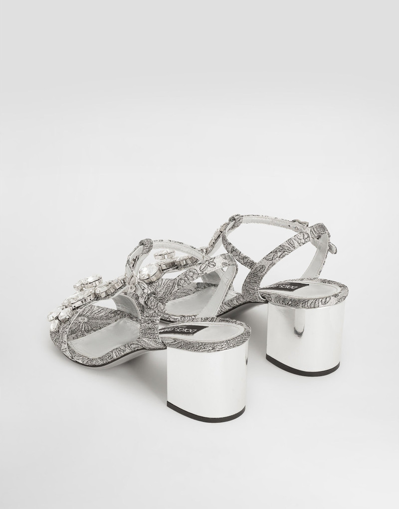 Dolce & Gabbana Brocade sandals with stones embroidery outlook