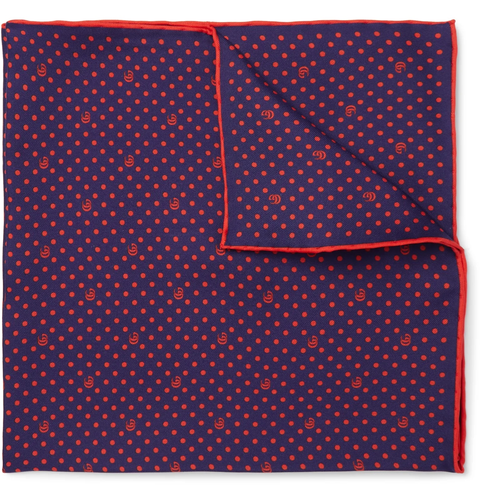 Logo-Print Silk-Twill Pocket Square - 1