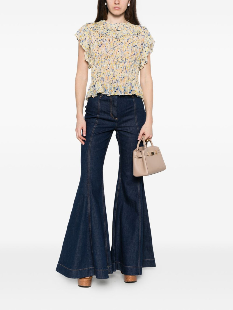ULLA JOHNSON Athene ruffled floral-print blouse outlook